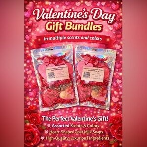 Natural Goat Milk Heart Shaped Bar Soap bundle